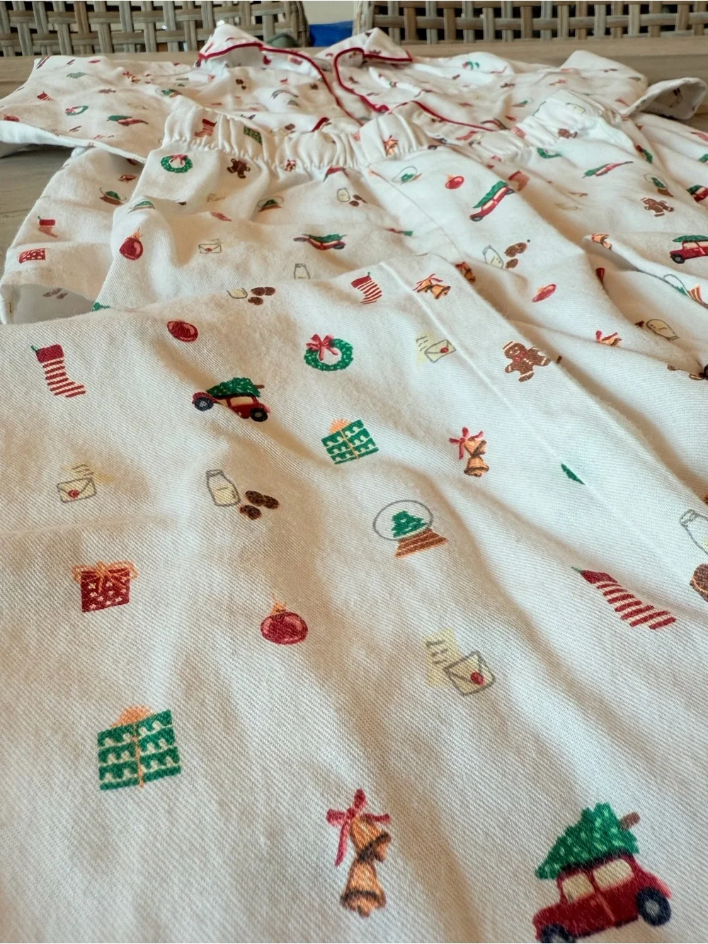 Petite Plume Kid's Twill PJ Set in Winter Nostalgia - 7 Years 🎅🏼